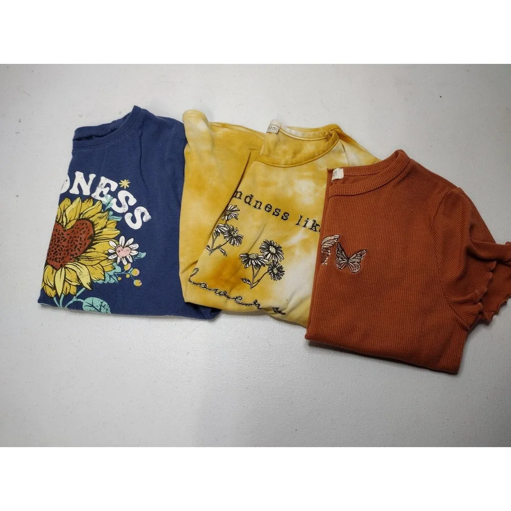 Girls Graphic Tee Bundle Size 7/8 The Childrens Place Urban Freedom Ultra Flirt
